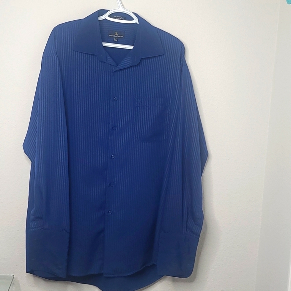 Blue Stacey Adam's pin stripe button down shirt Size 17-17 1/2